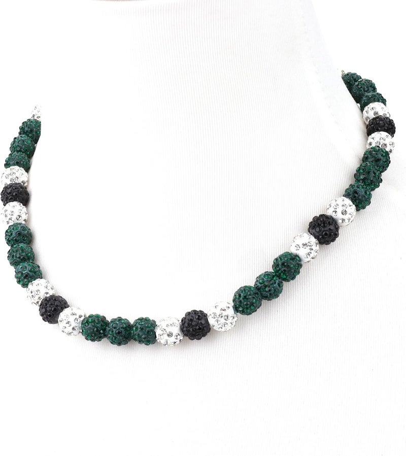Krfy Baseball Necklaces for Boys, Bling Rhinestone Beaded Necklaces for Women Men, Diamond Baseball Drip Necklace Ice Bead Necklaces Inspired Sports Jewelry, 17.7 Inches, Age：Over 8 Years Old - Image 1